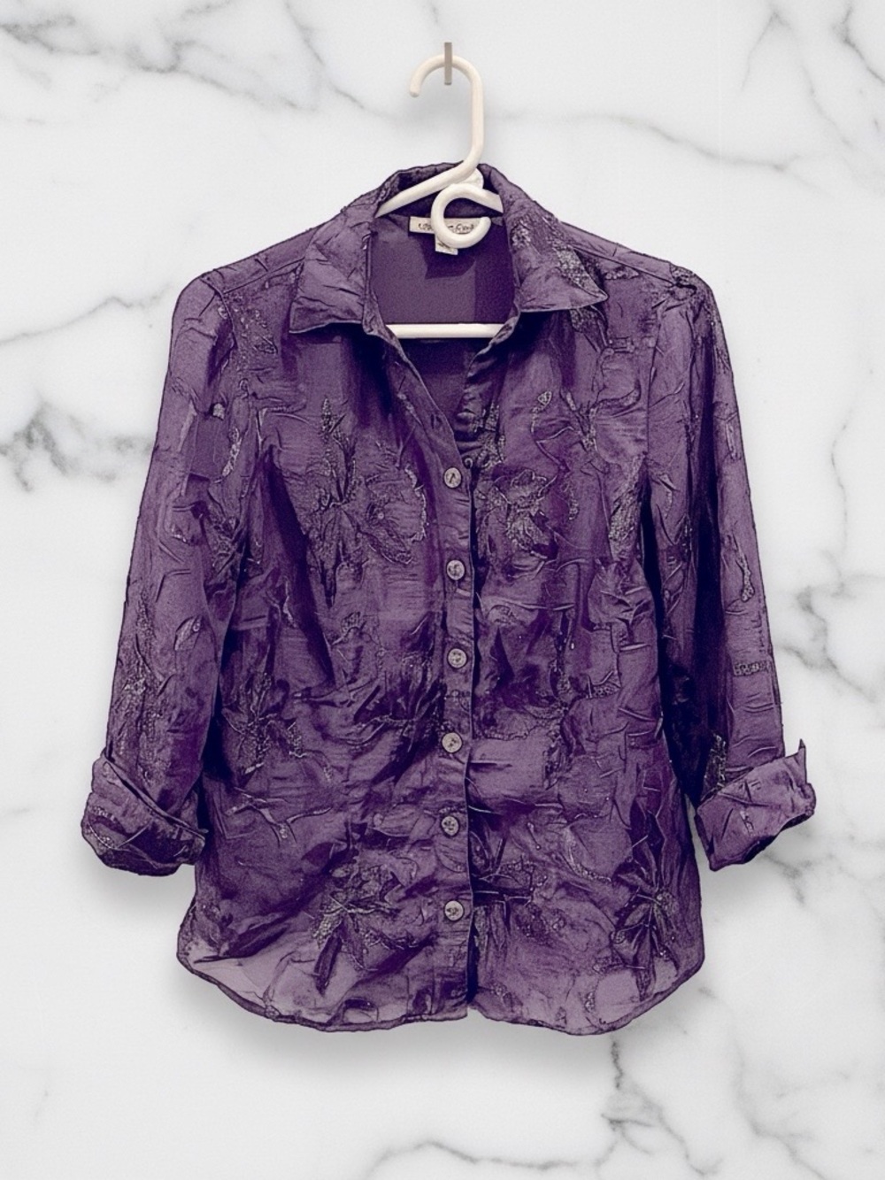 Coldwater Creek Purple Chiffon Ladies Blouse